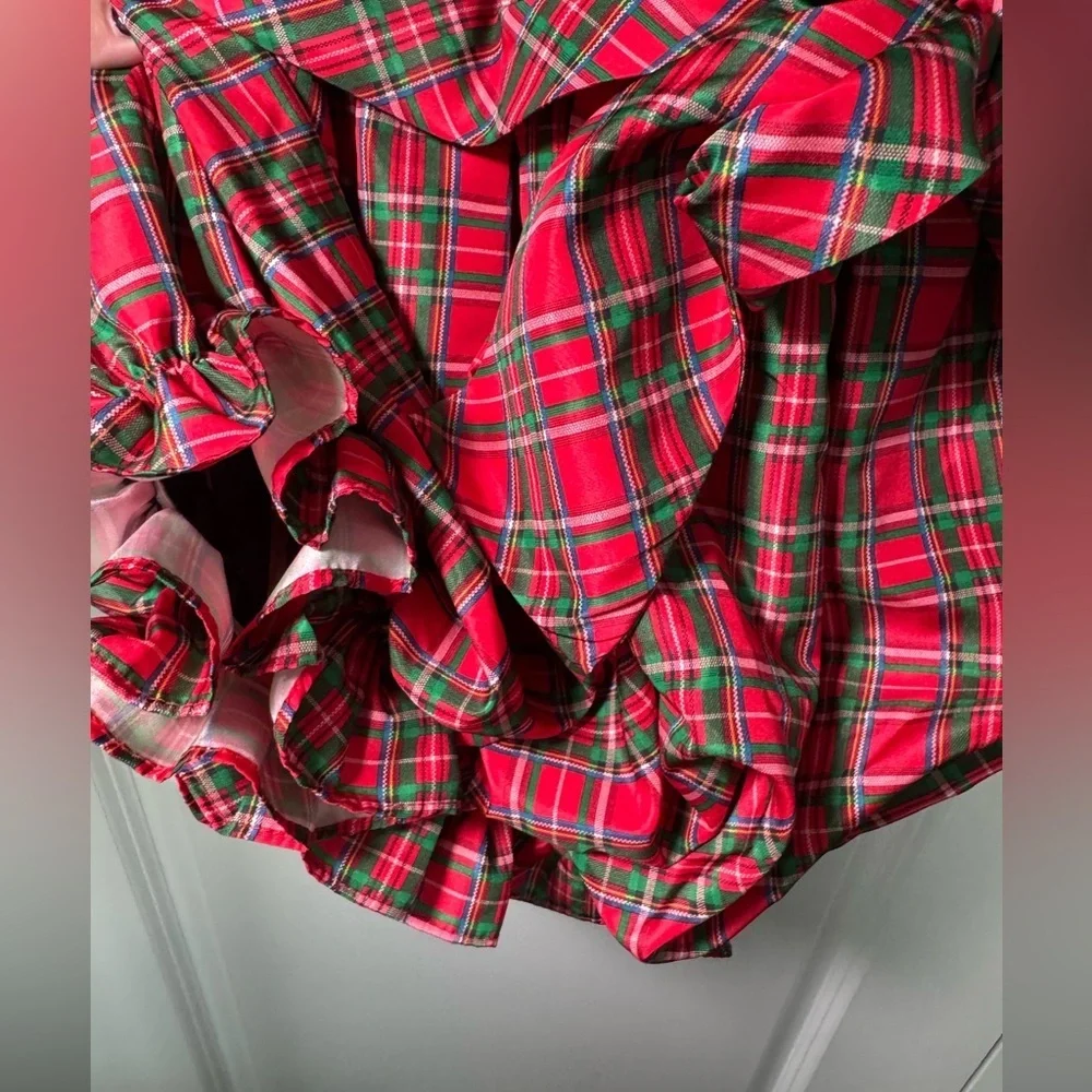 Ruth Of Carolina Velvet Christmas Plaid Bubble Dress Girls Size 7 - Picture 3 of 5